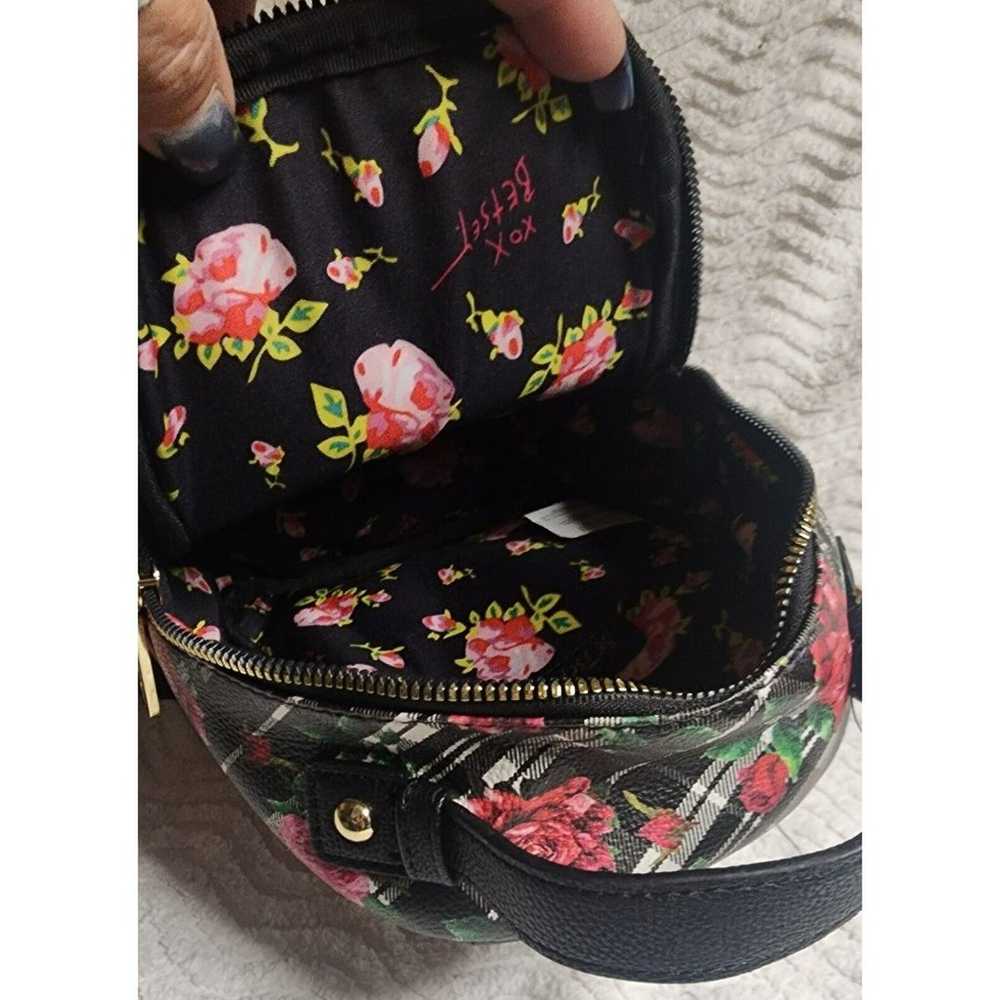 Rare BETSEY JOHNSON Mini Floral Plaid Backpack KI… - image 7