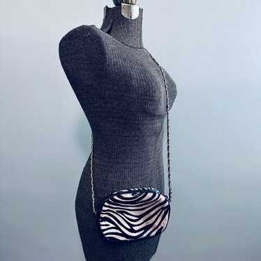 Vintage zebra print calf hair crossbody bag - image 1