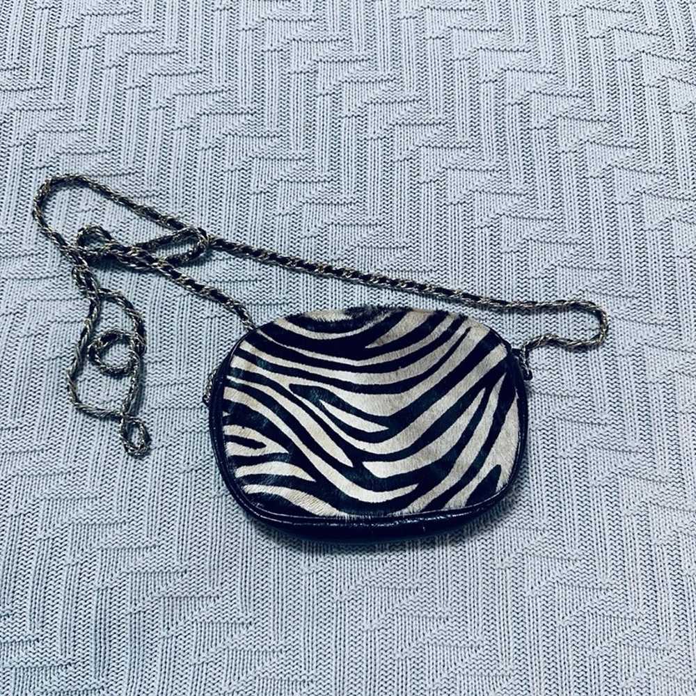 Vintage zebra print calf hair crossbody bag - image 2