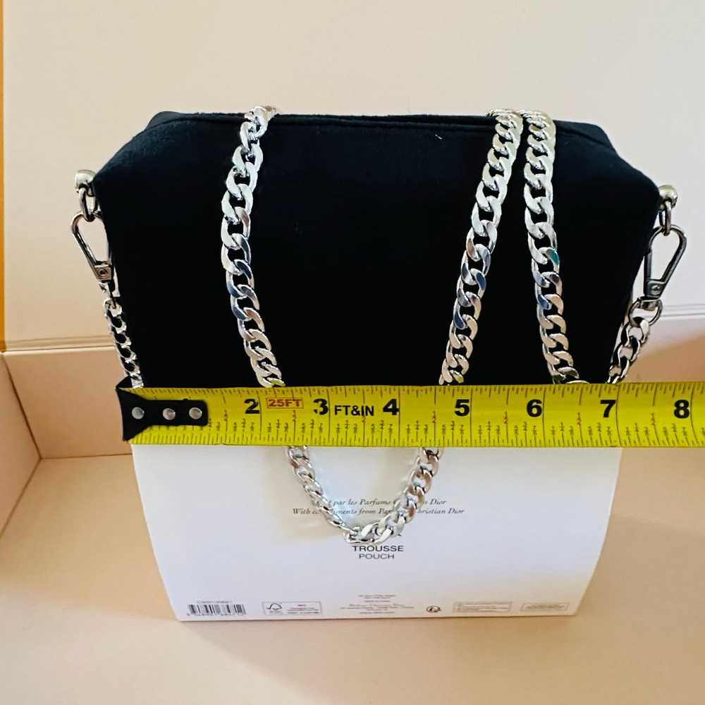 CD Make-Up Cosmetic Black Pouch with Added Chain - image 5