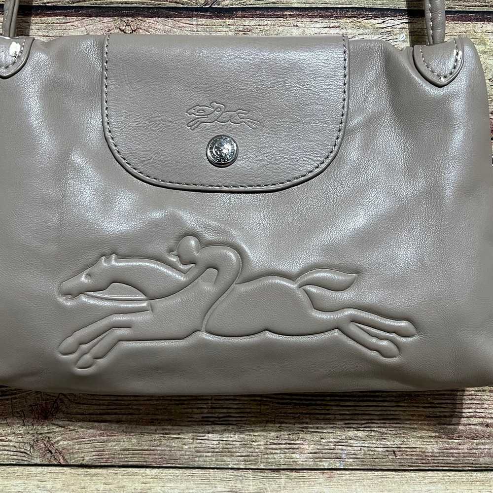 Longchamp Grey Leather Crossbody - image 3