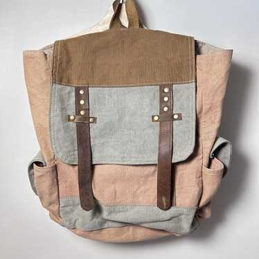Sugar & Co Backpack Unisex Canvas Muted Colors Le… - image 1