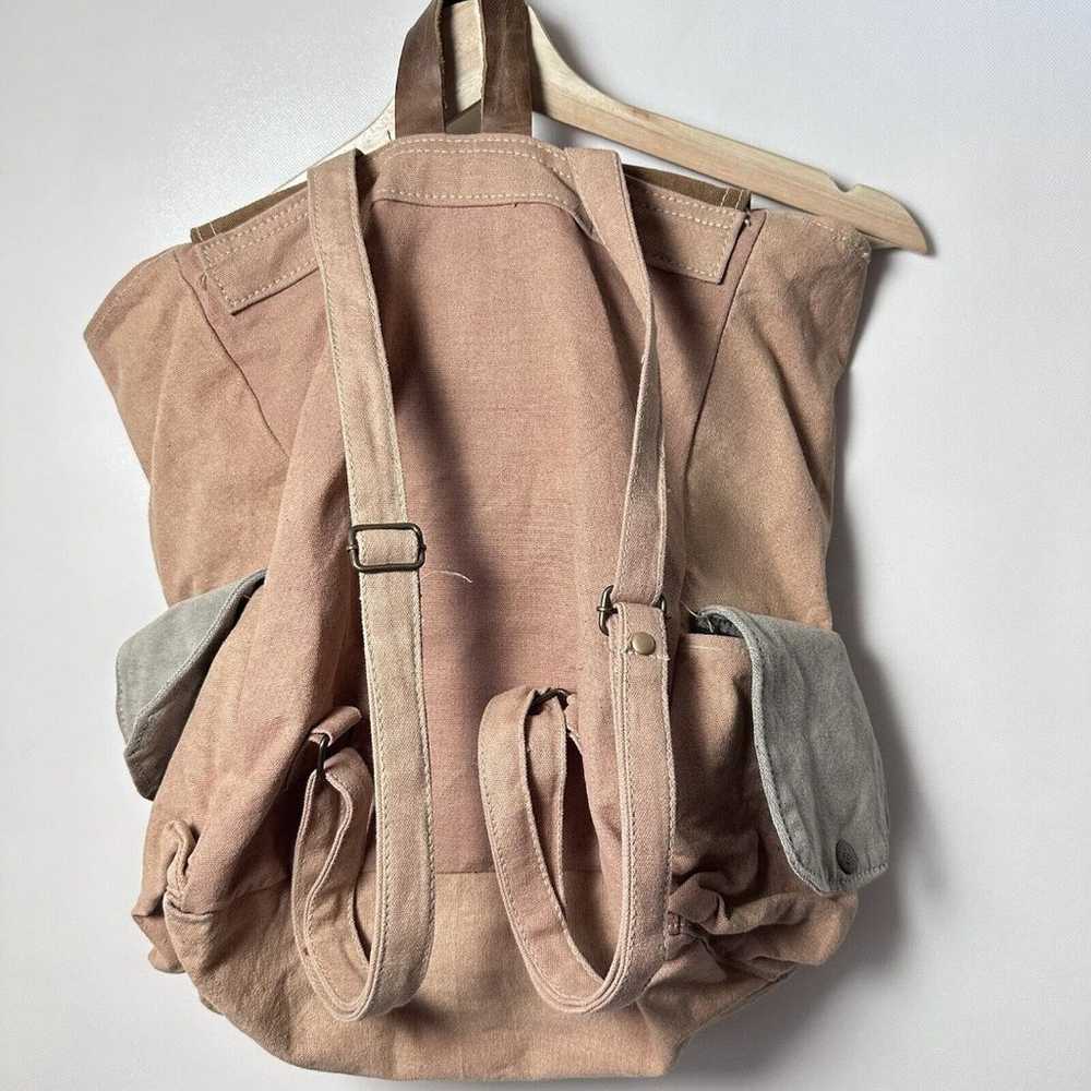 Sugar & Co Backpack Unisex Canvas Muted Colors Le… - image 2
