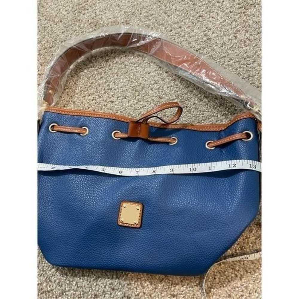 New Blue Saffiano Inspired Drawstring Bucket Bag - image 7