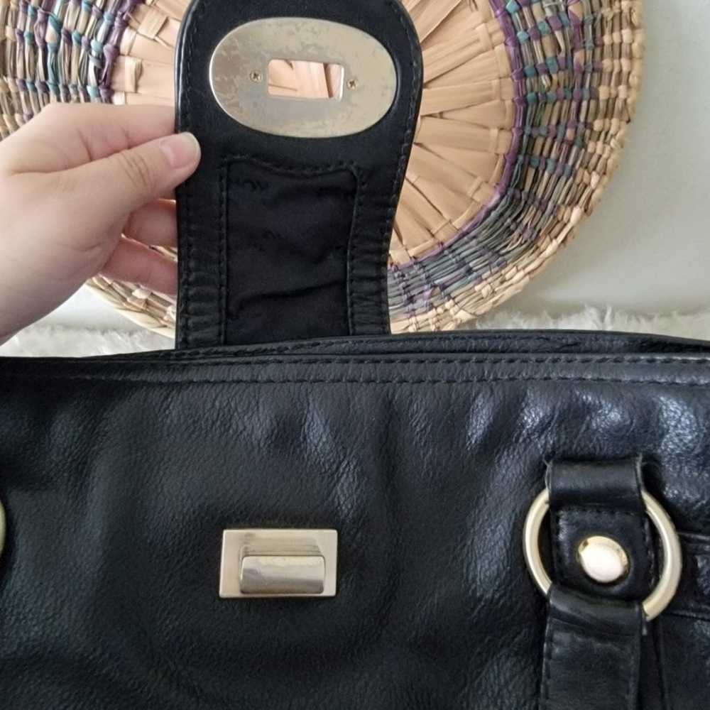 Michael kors vintage style shoulder bag black lea… - image 11