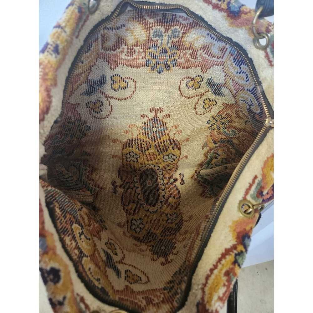Large Vintage Gadabout 50s Floral Carpet Tapestry… - image 7