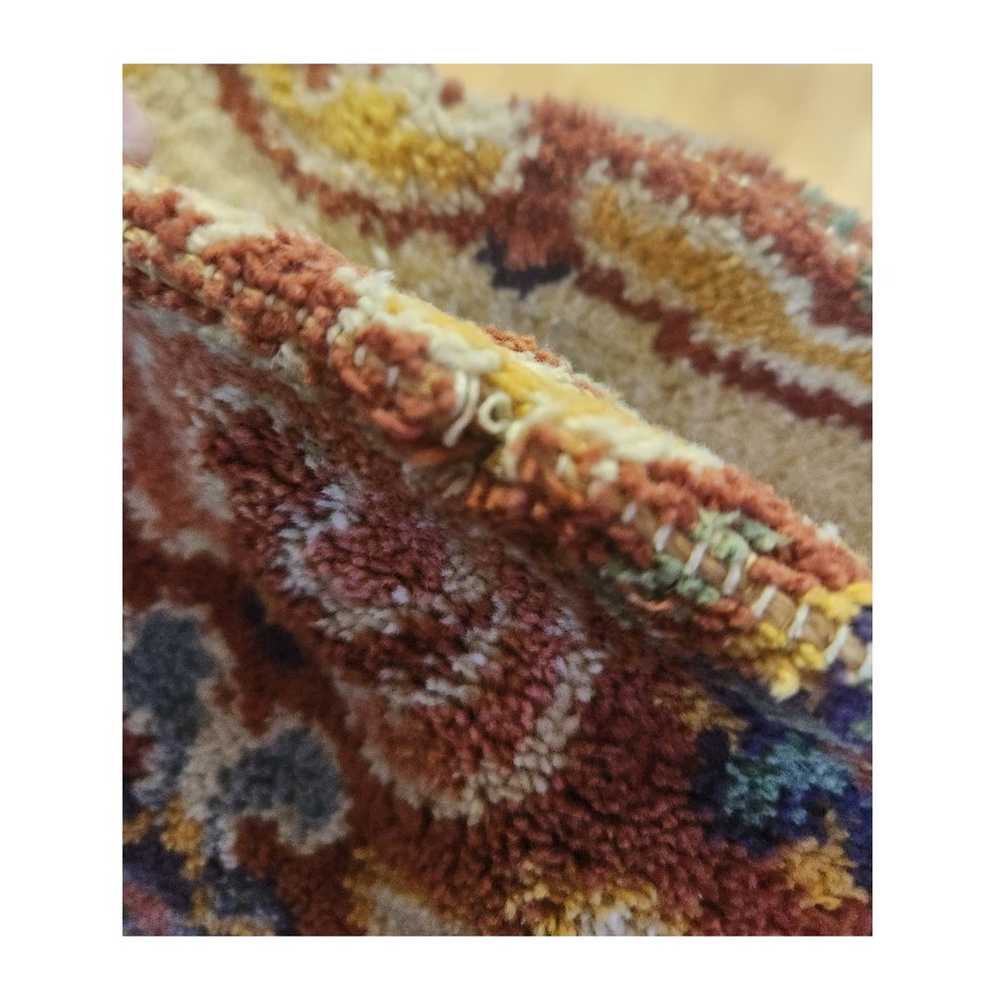 Large Vintage Gadabout 50s Floral Carpet Tapestry… - image 8