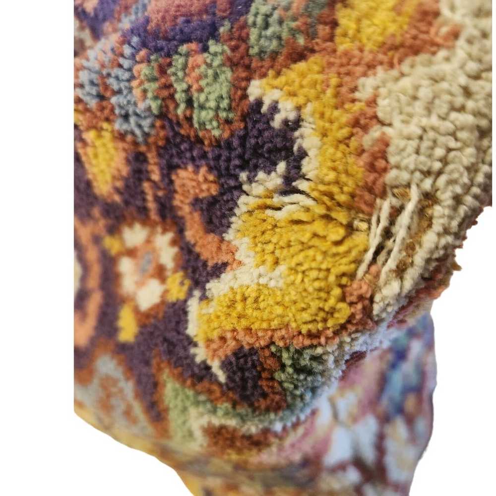 Large Vintage Gadabout 50s Floral Carpet Tapestry… - image 9