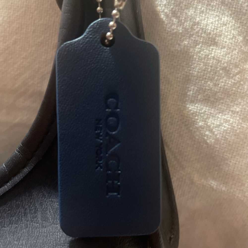 Coach leather blue navy adjustable strap - image 3
