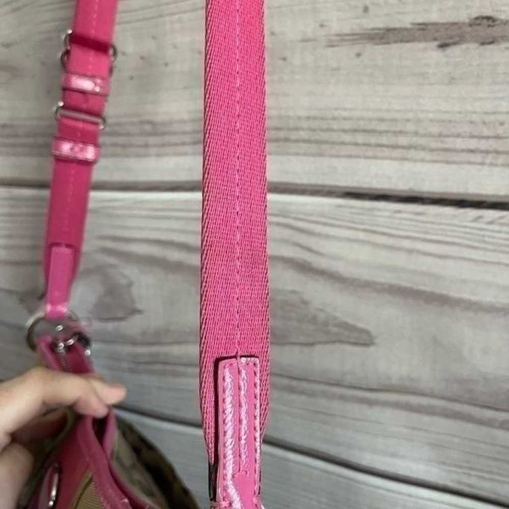 Coach F21905 Signature Pink Stripe Duffle Fabric … - image 11