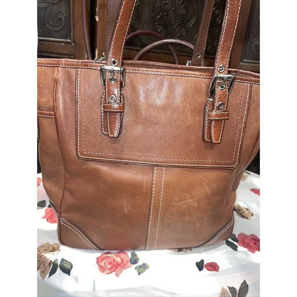 Coach Fall Classics Brown Leather Tote / Hand Bag… - image 4