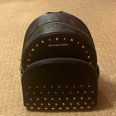 Michael Kors Black Abbey Pebbled Leather Backpack - image 1