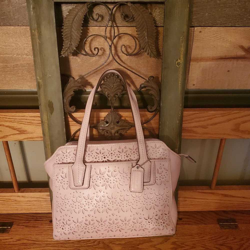Coach Pink Leather Taylor Eyelet Mini Tote/Crossb… - image 2