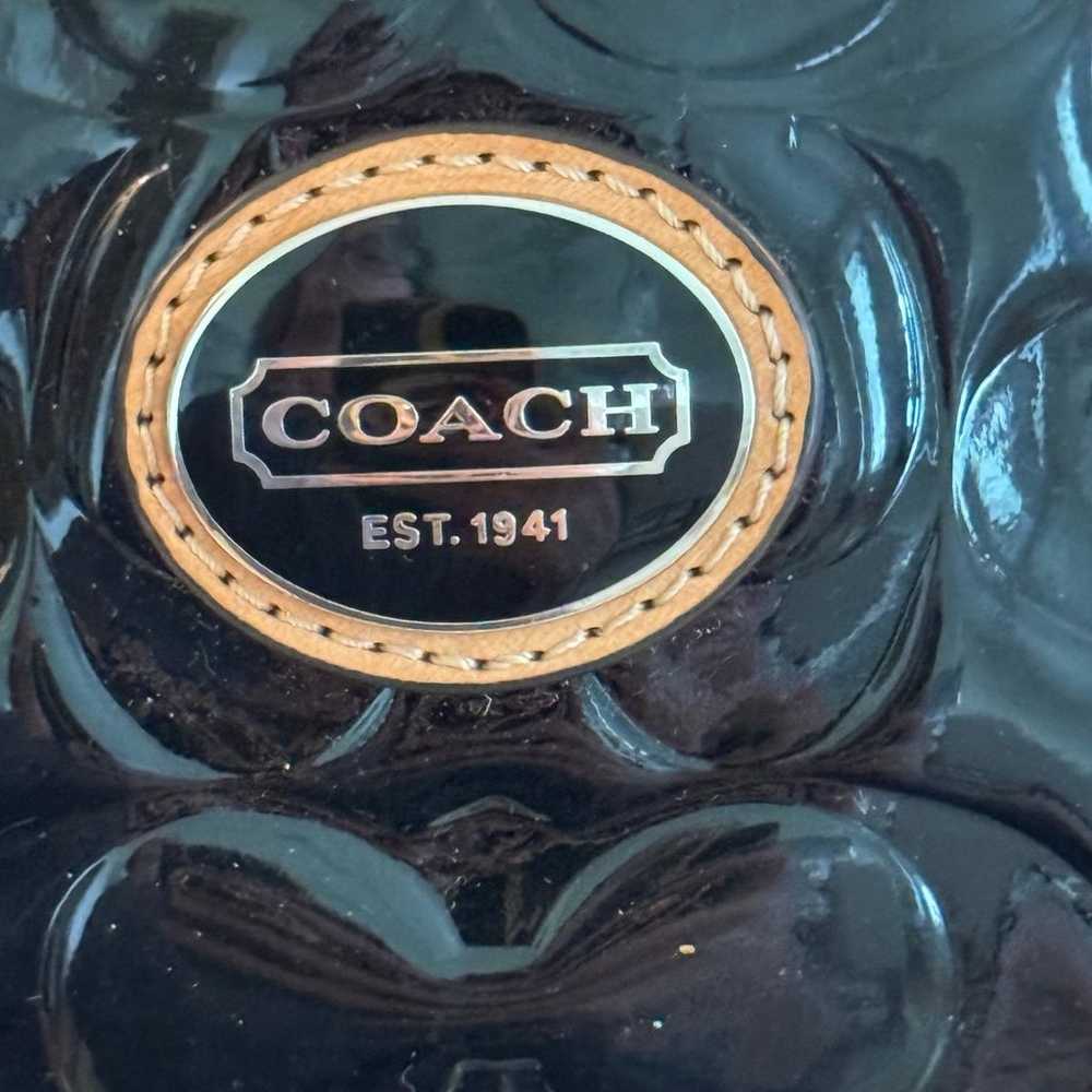 COACH Embossed Black Patent Leather Peyton Tote B… - image 2