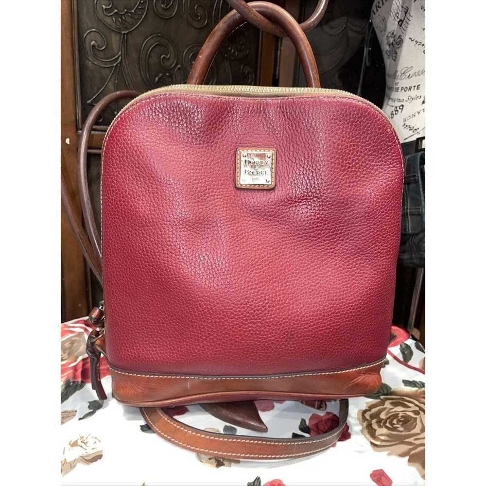 Dooney and Bourke Red Leather Back Pack / Purse - image 2