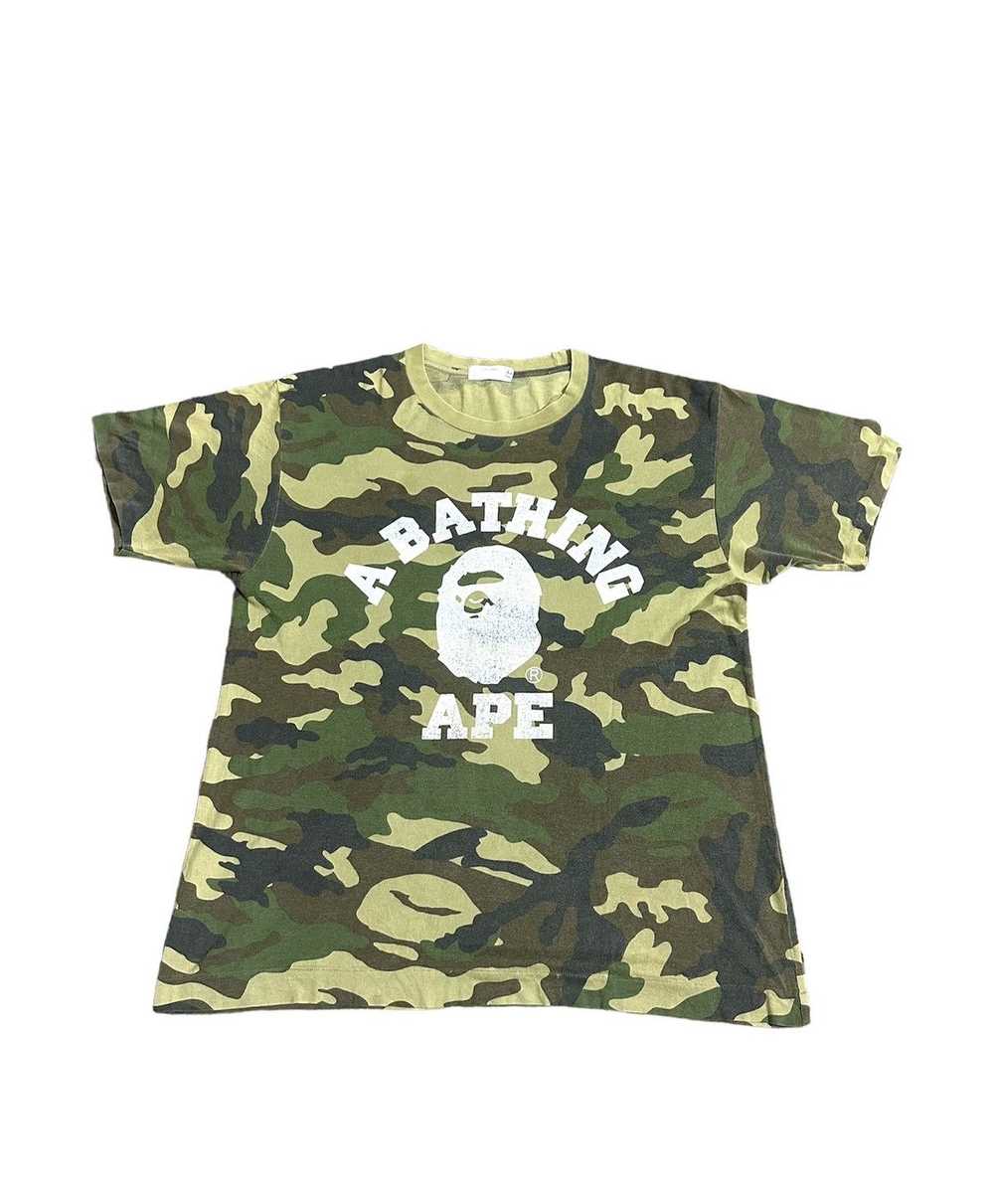 Bape × Vintage Woodland Camo College Tee - image 1