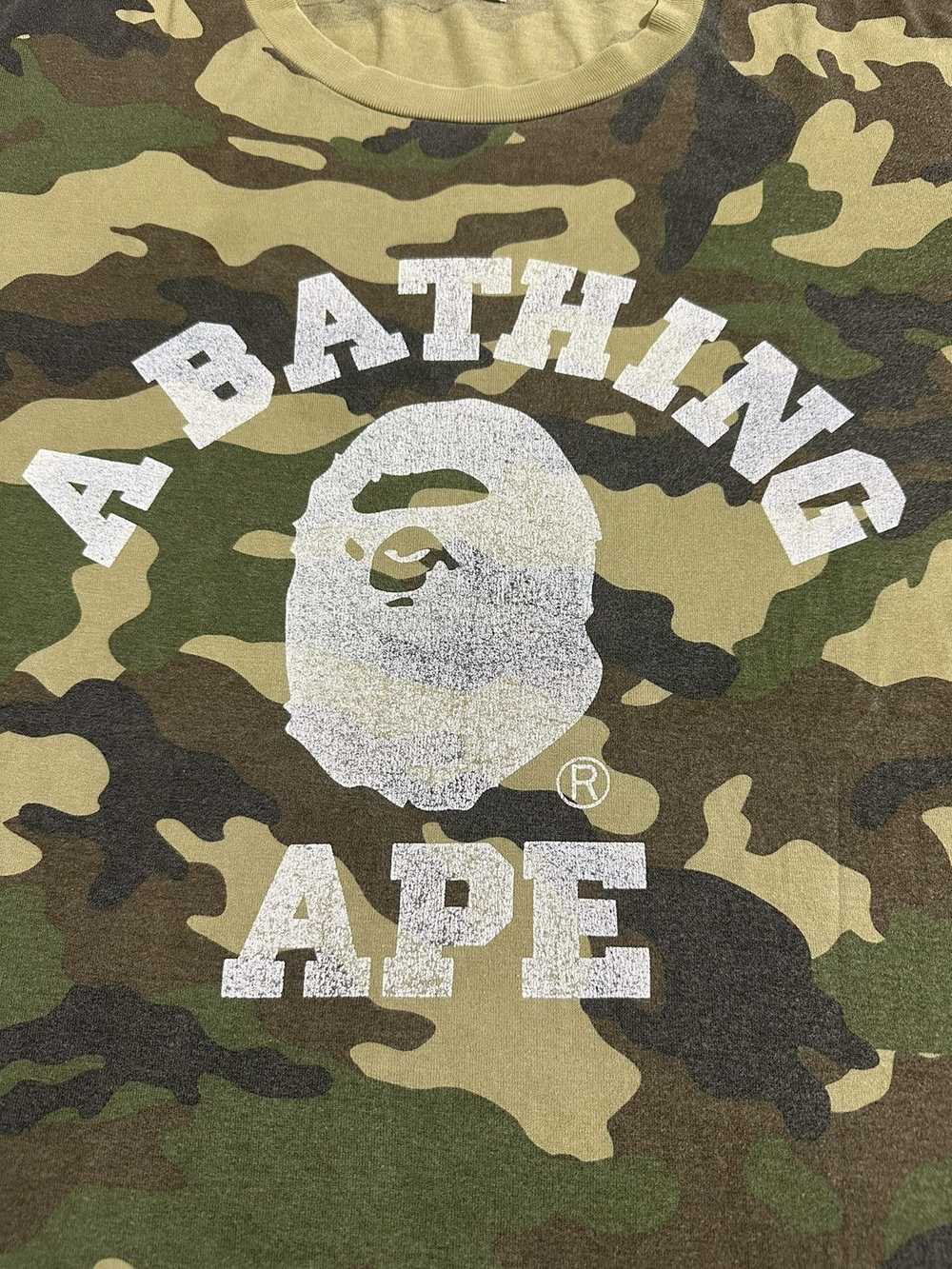 Bape × Vintage Woodland Camo College Tee - image 3