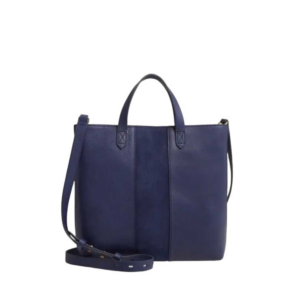 Madewell Small Navy Blue Transport Suede Leather … - image 1