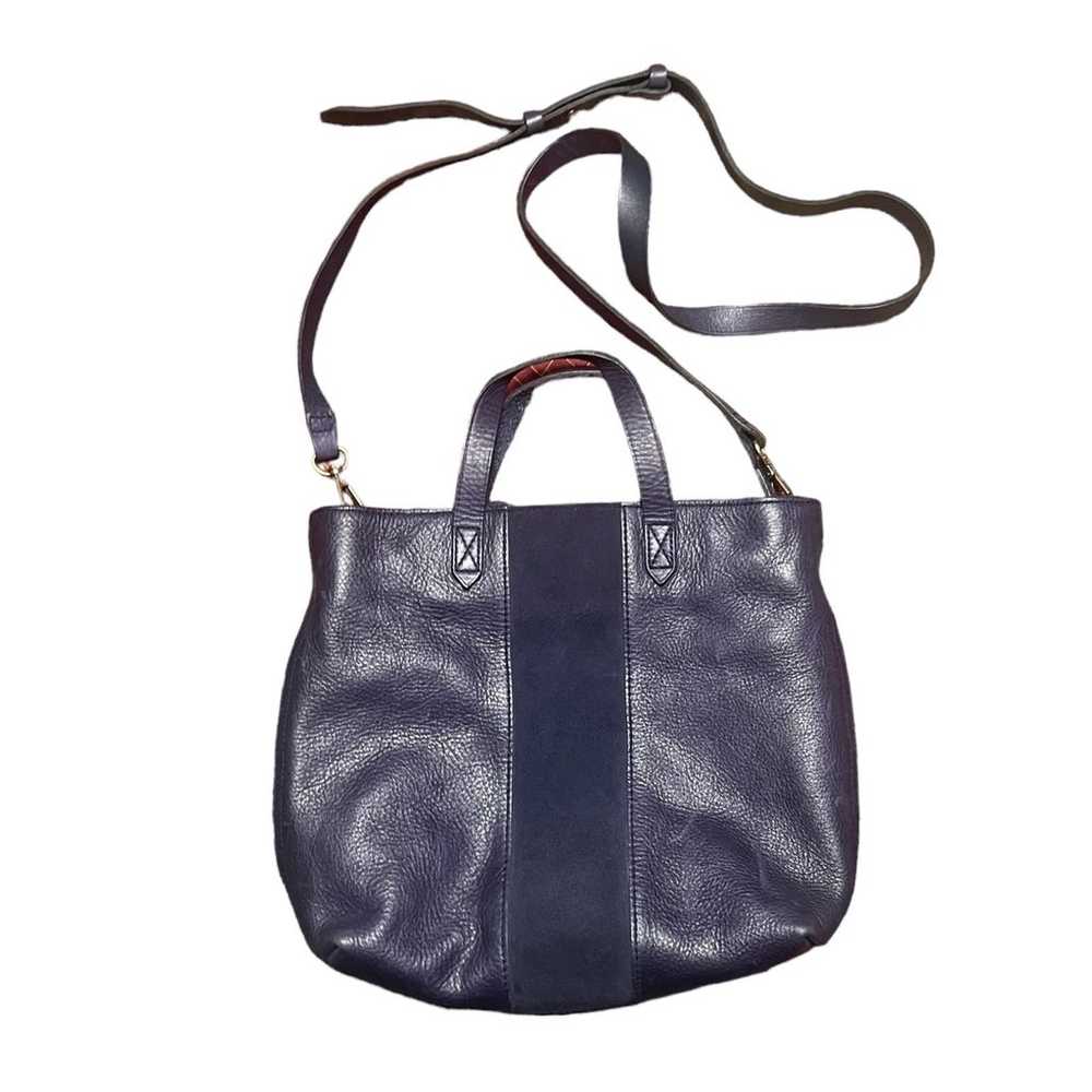 Madewell Small Navy Blue Transport Suede Leather … - image 2