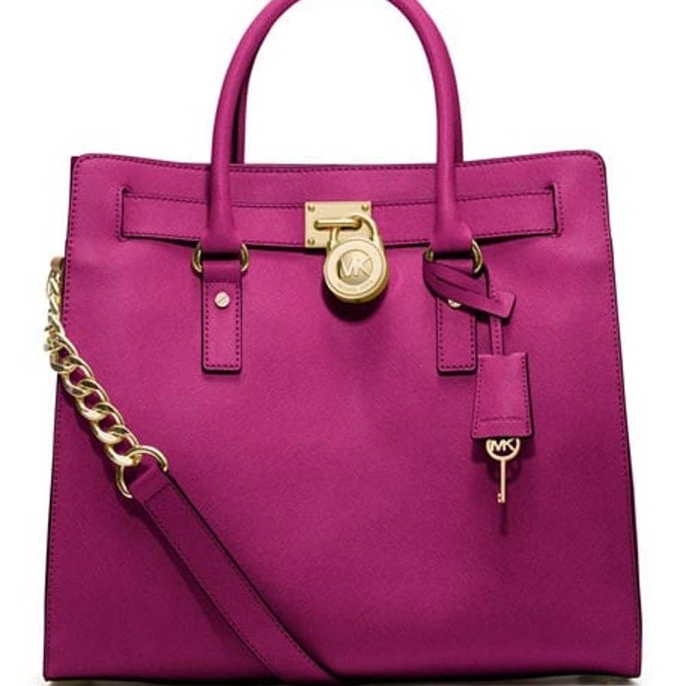 Michael Kors Hamilton pink purse - image 1