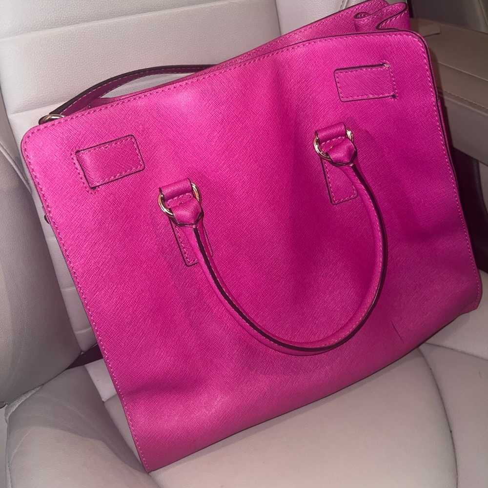 Michael Kors Hamilton pink purse - image 2