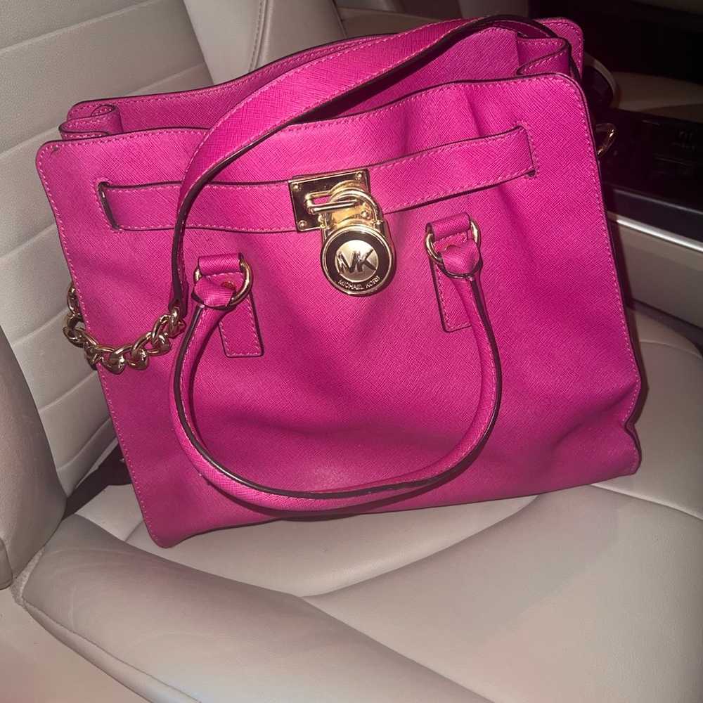 Michael Kors Hamilton pink purse - image 3
