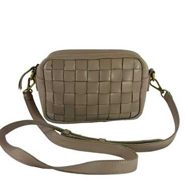MADEWELL Taupe Leather Transport Camera Woven Lea… - image 1
