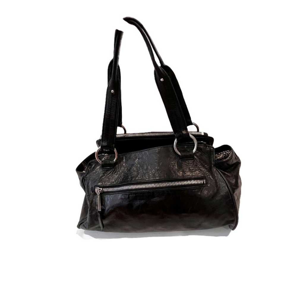 Hobo The Original Black Satchel Handbag Silver Ha… - image 3
