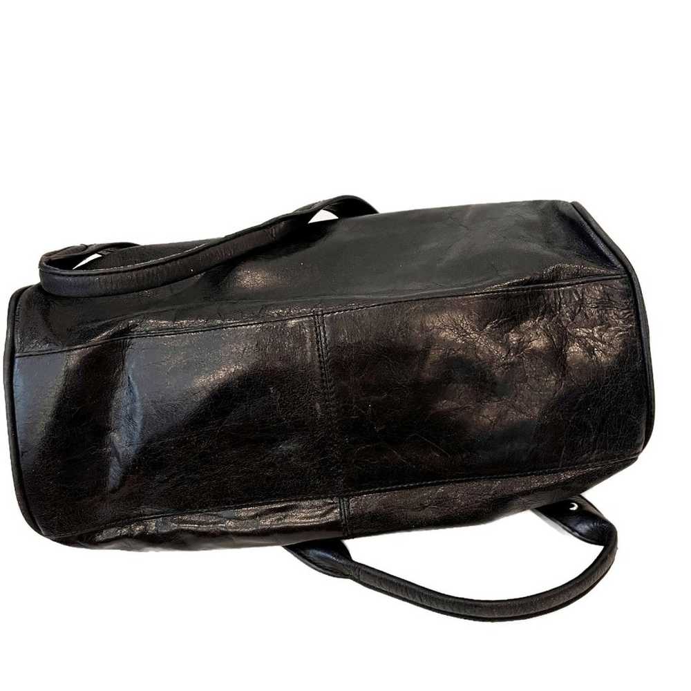 Hobo The Original Black Satchel Handbag Silver Ha… - image 5