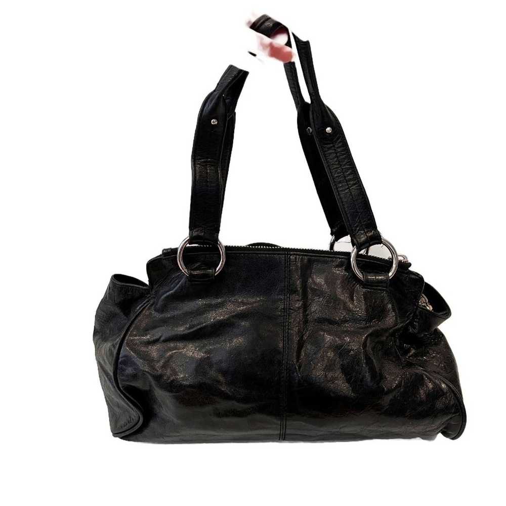 Hobo The Original Black Satchel Handbag Silver Ha… - image 7