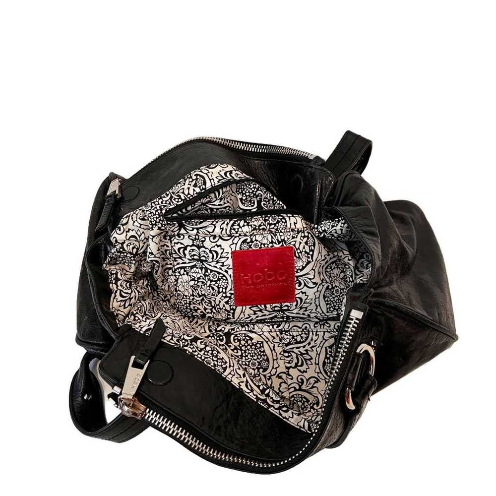 Hobo The Original Black Satchel Handbag Silver Ha… - image 8