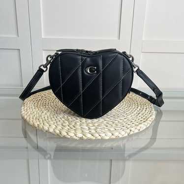 Coach Heart Crossbody With Quilting NWT (Black) - image 1