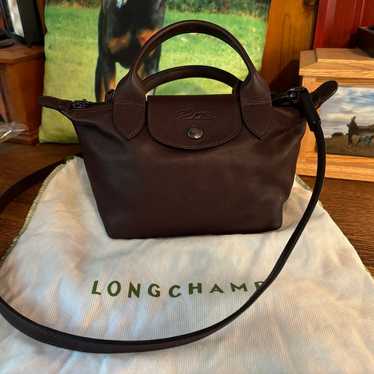 Longchamp Mini Le Pliage Cuir Leather Top Handle … - image 1
