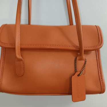 Vintage COACH Laurie Flap Shoulder Bag Purse in R… - image 1