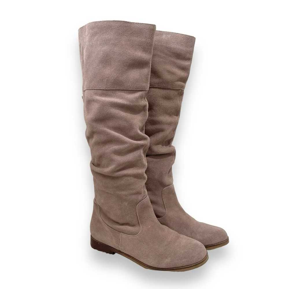 Steve Madden Balen Taupe Suede Leather Slouchy Ta… - image 1
