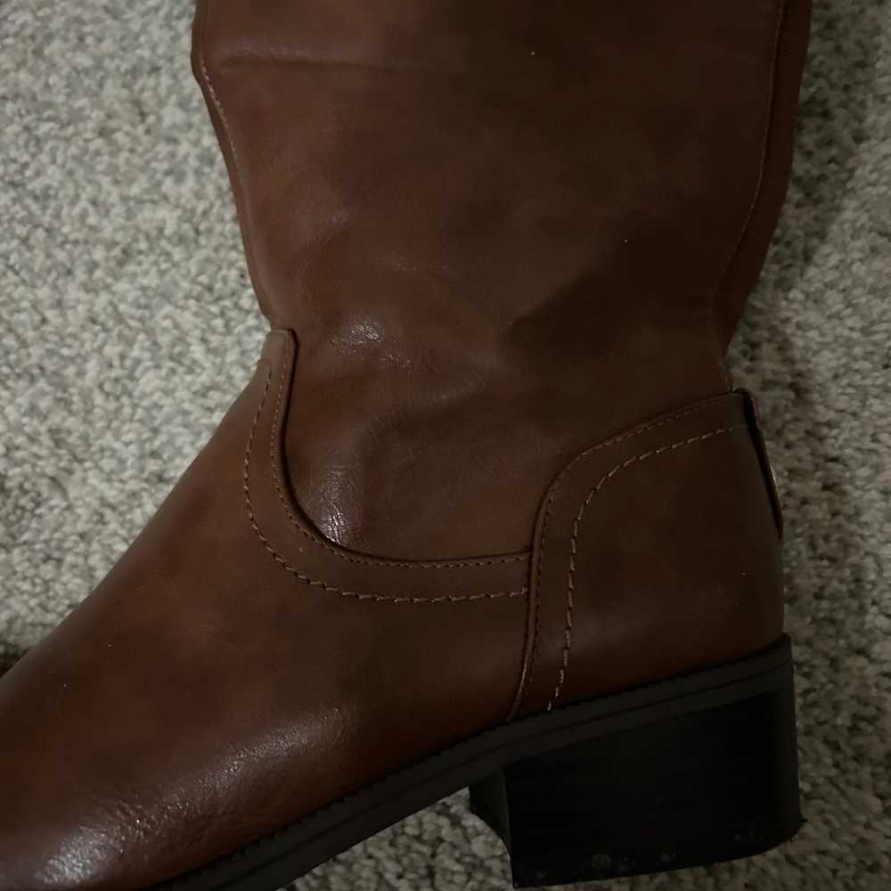 Brown leather tommy hilfiger riding boots - image 4