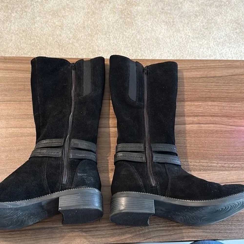 Clarks Suede Black Boots Size 9.5 - image 3