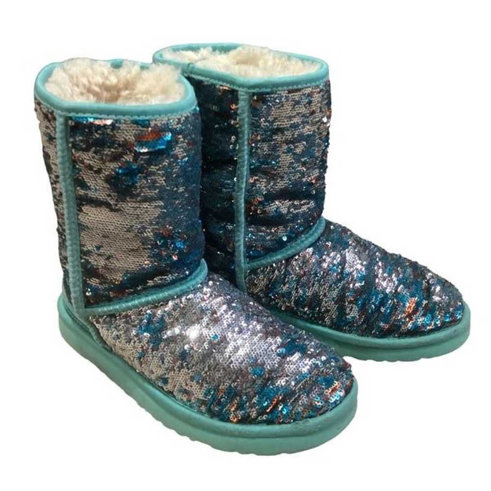 UGG Classic Short Mint Green Sequin Sparkle Boots… - image 1
