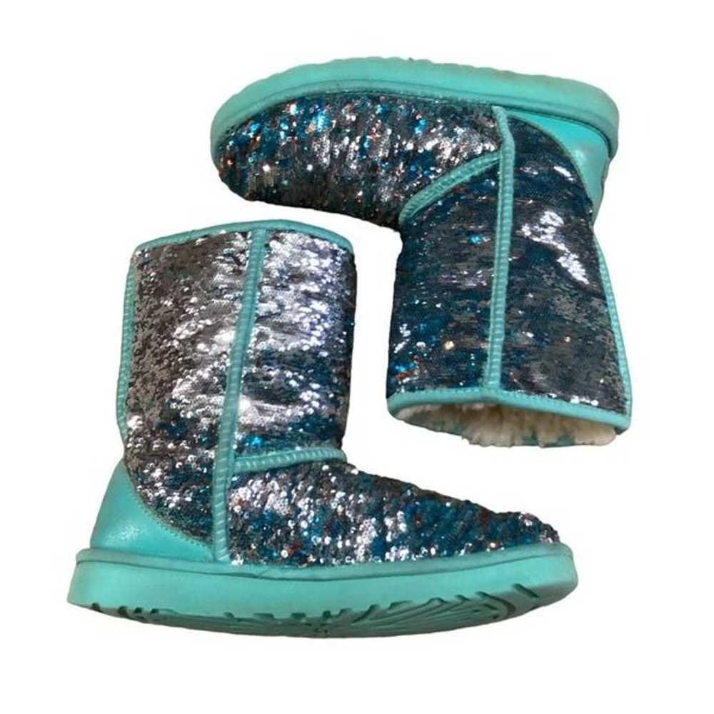 UGG Classic Short Mint Green Sequin Sparkle Boots… - image 5
