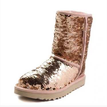 UGG Two tone rose gold sequin "Sparkle" Short Boot