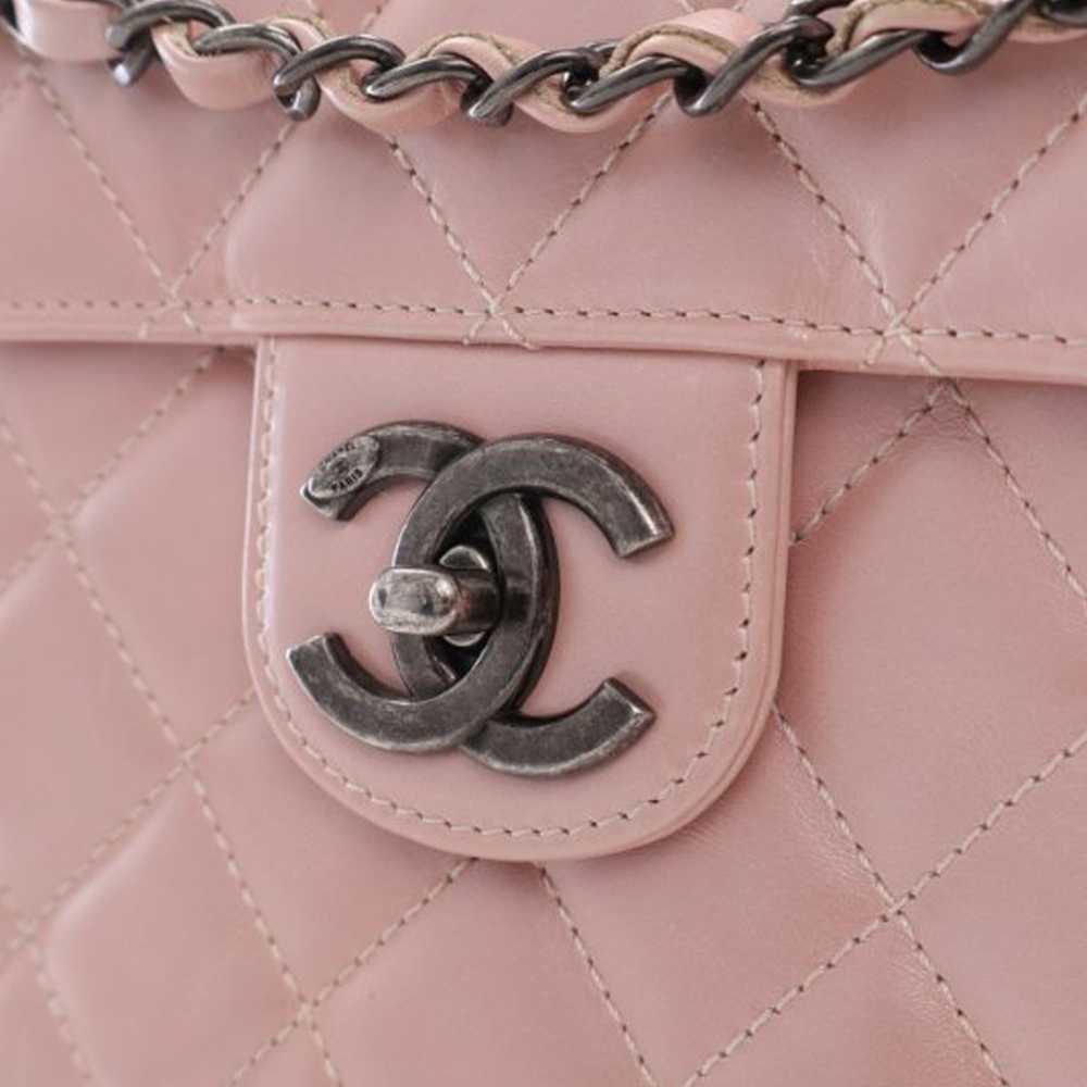 Pink Chanel CC Glazed Calfskin Accordion Flap Cro… - image 7