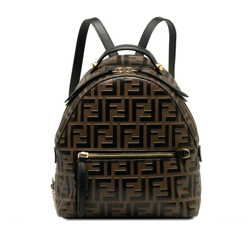 Brown Fendi Mini Zucca Embossed Backpack - image 1
