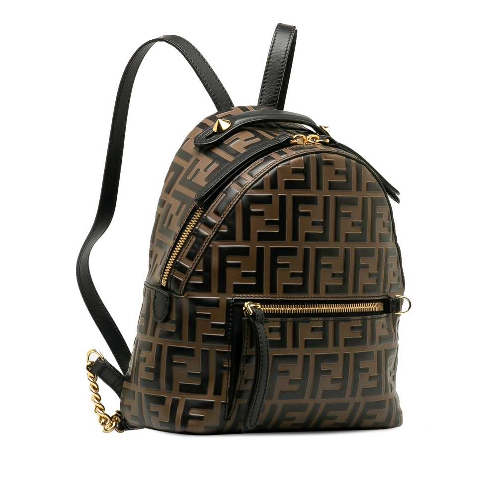 Brown Fendi Mini Zucca Embossed Backpack - image 2