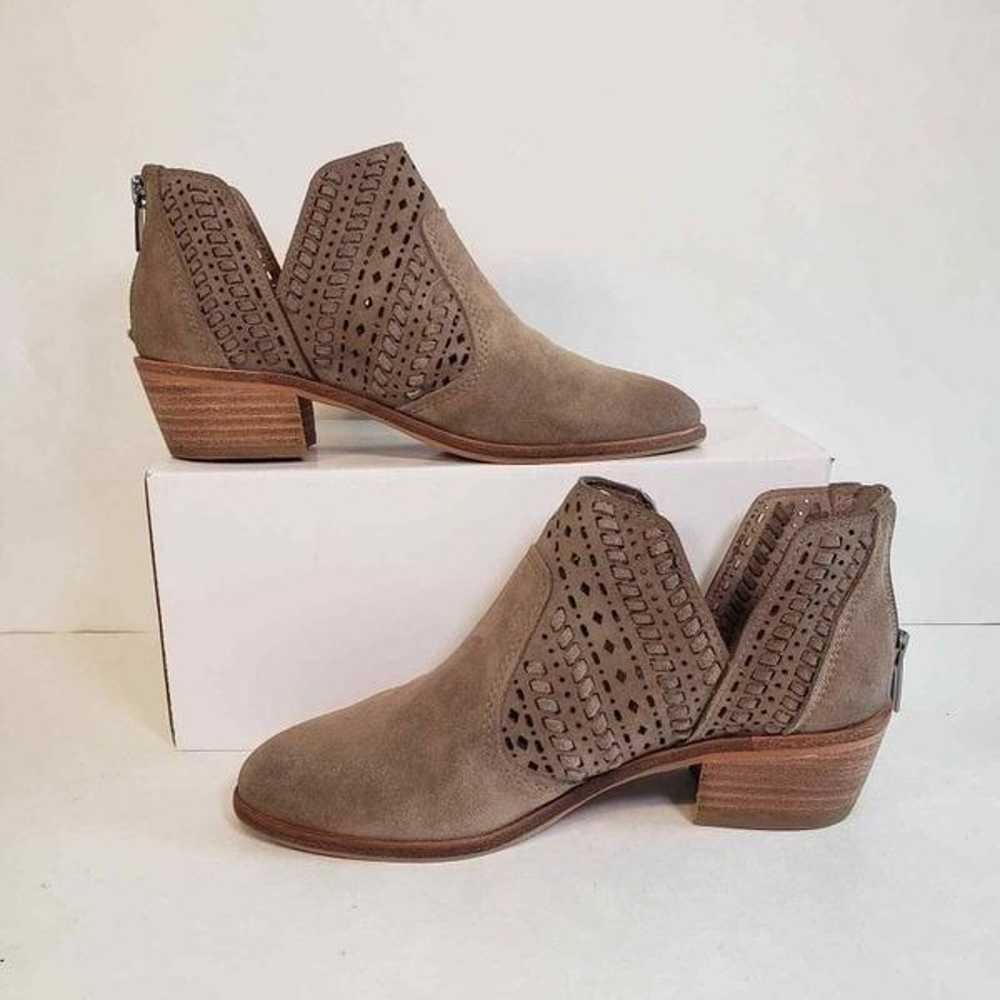 Vince Camuto Taupe Prasata Laser Cut Ankle Boots … - image 2