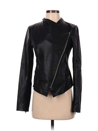Halogen Women Black Faux Leather Jacket XS