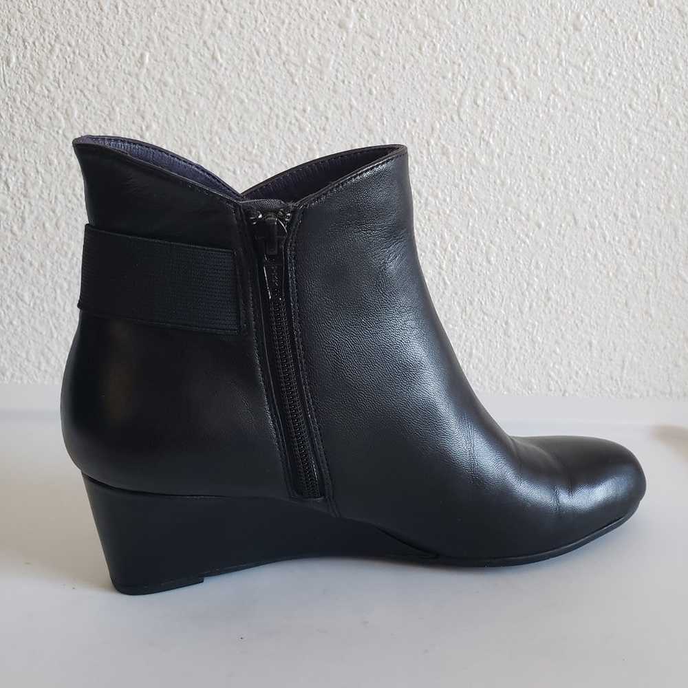 Vaneli black leather wedge ankle boots - image 10