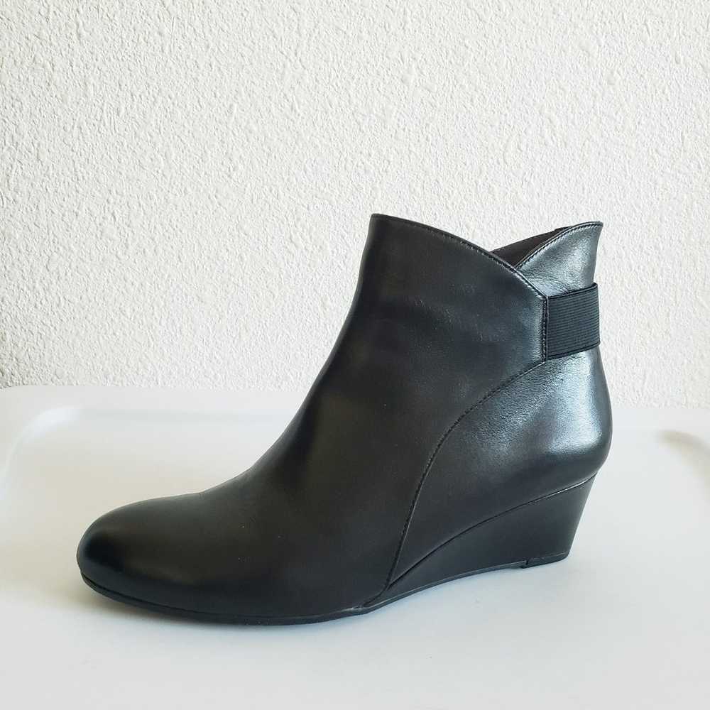Vaneli black leather wedge ankle boots - image 1