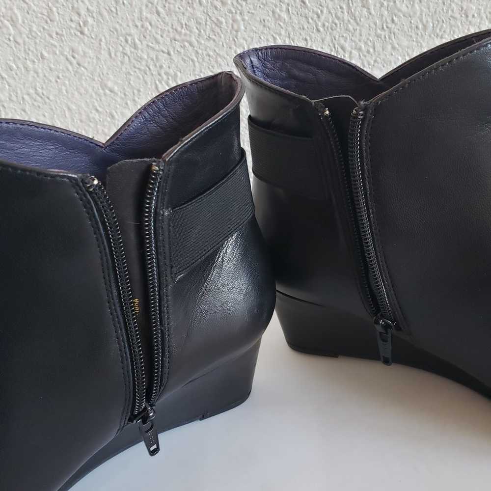 Vaneli black leather wedge ankle boots - image 2