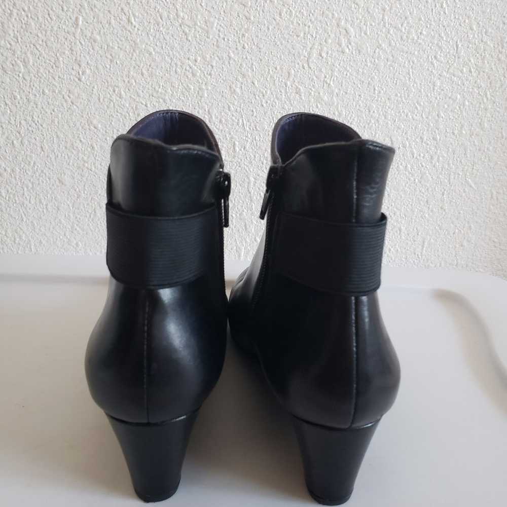 Vaneli black leather wedge ankle boots - image 6