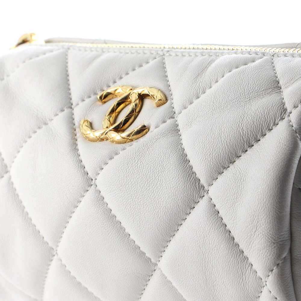 CHANEL Pearl CC Medallion Chain Bowling Bag Quilt… - image 6